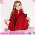 China 2017 winter women newly pure red color solid style knit wool shawls